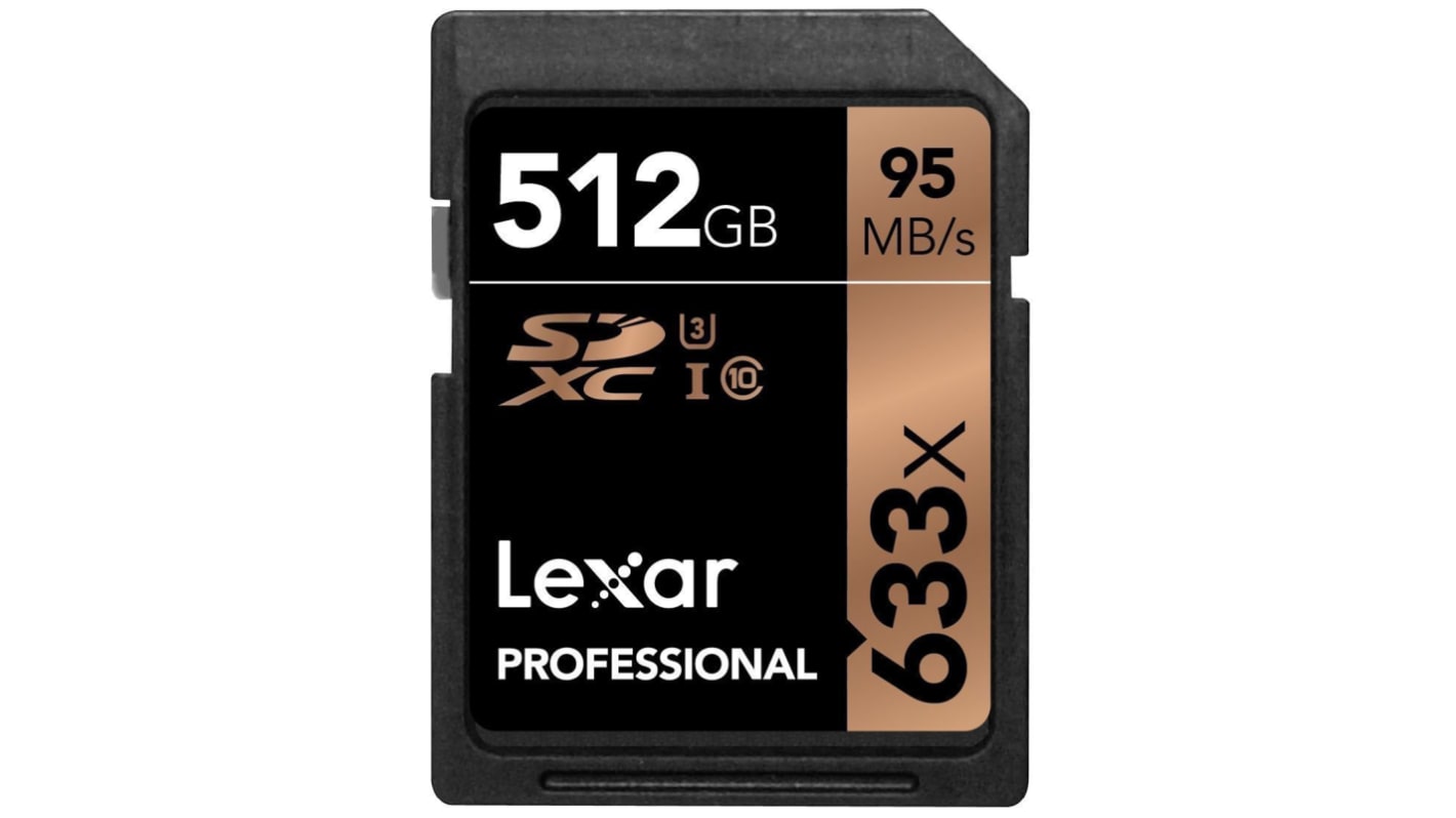 LSD512CBEU633 Lexar 512 GB SDXC SD Card, Class 10, UHS1 U3 RS