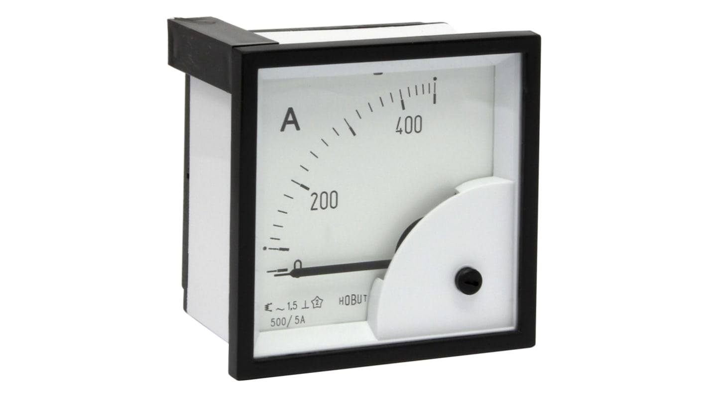 HOBUT D72SD Analogue Panel Ammeter 0/500A For 500/5A CT AC, 72mm x 72mm Moving Iron