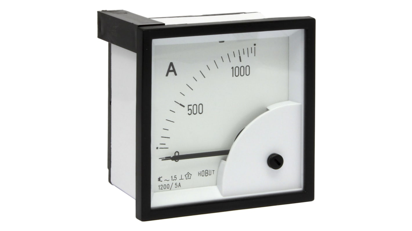 HOBUT D72SD Analogue Panel Ammeter 0/1200A For 1200/5A CT AC, 68mm x 68mm Moving Iron