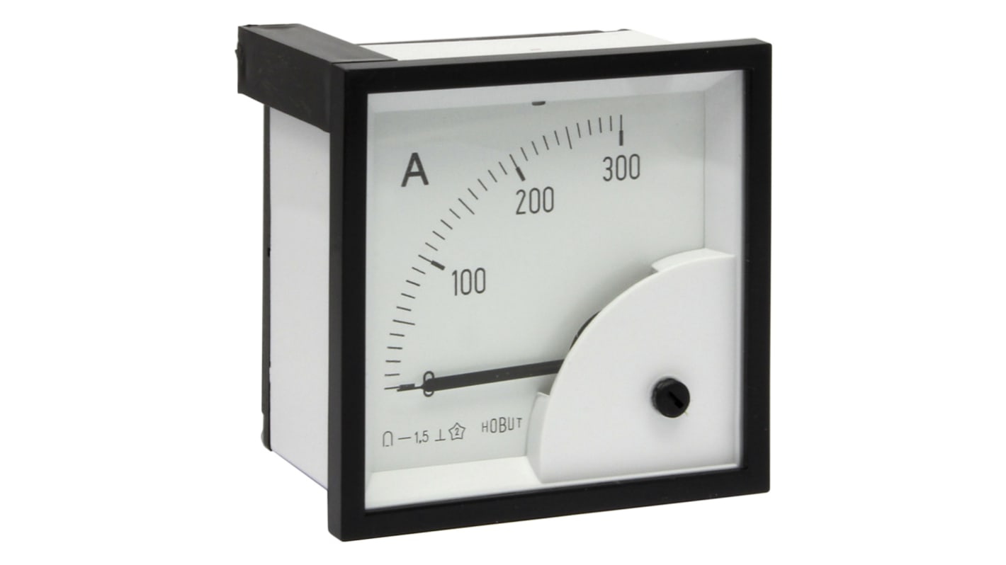 HOBUT D72MC Analogue Panel Ammeter 0/300A For Shunt 75mV DC, 72mm x 72mm Moving Coil