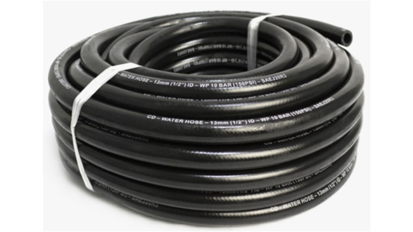 RS PRO Hose Pipe, EPDM, 10mm ID, 17mm OD, Black, 20m