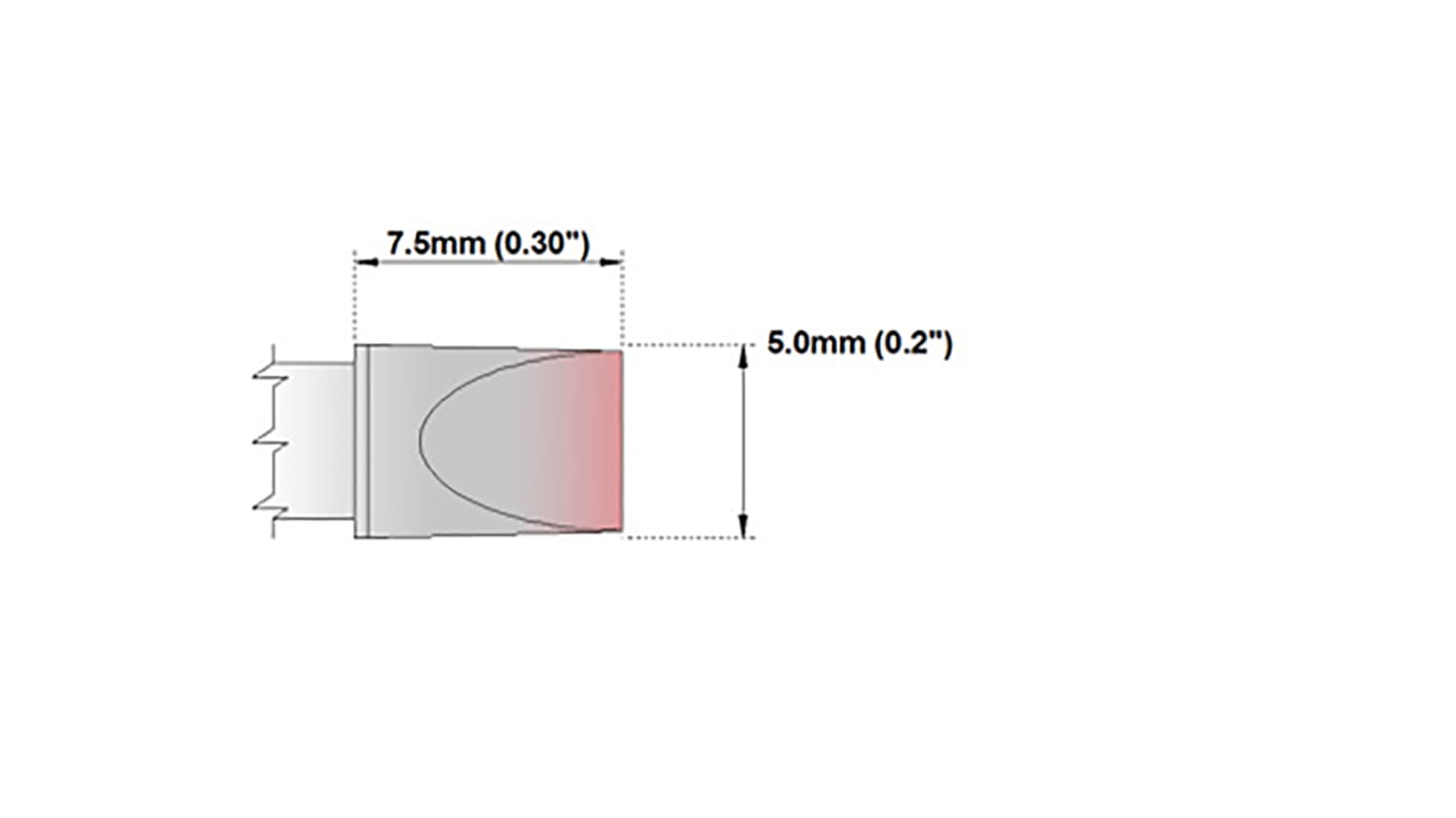 Panne de fer à souder Thermaltronics, Ciseau droit, série M, 5 mm