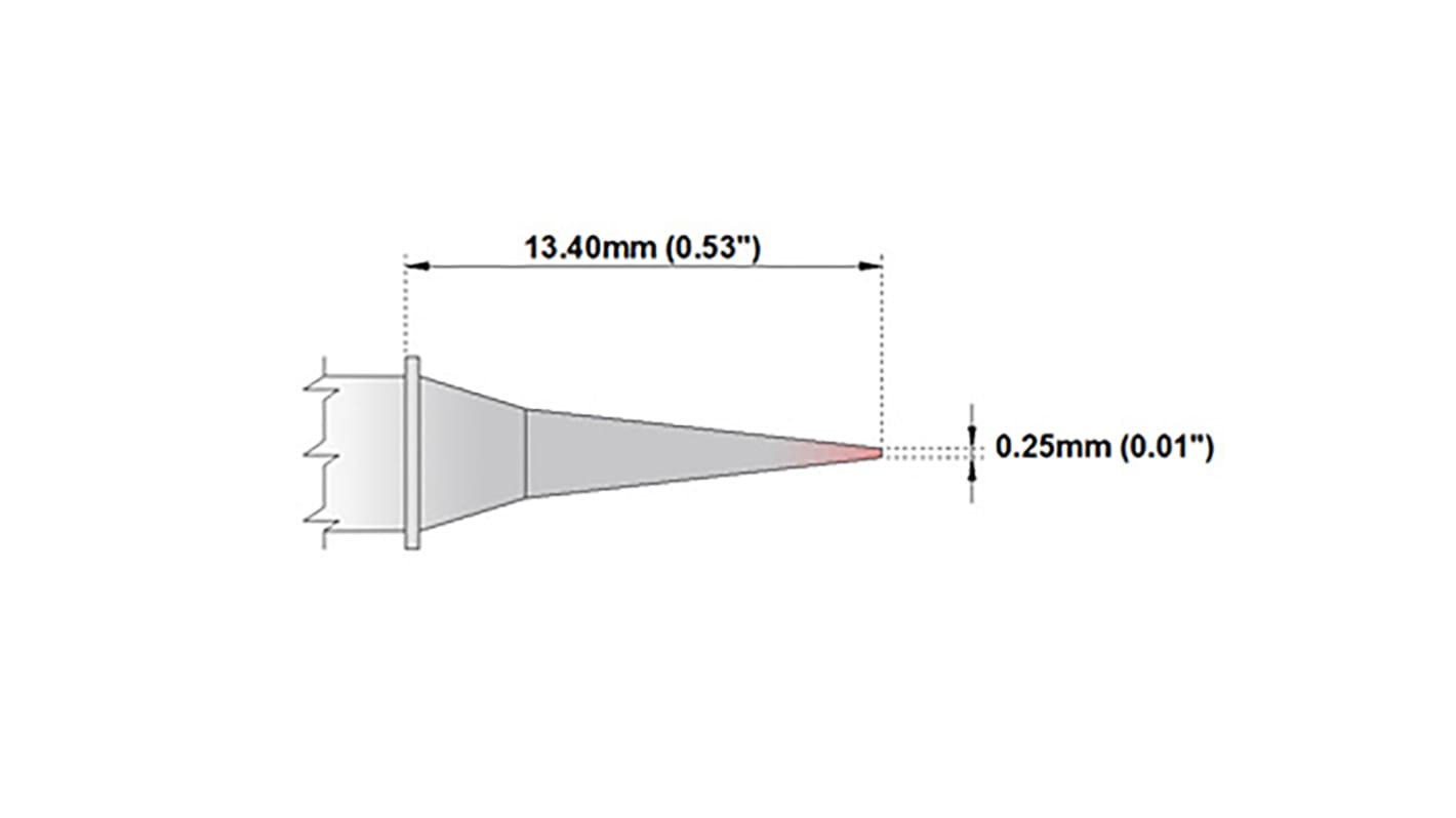 Punta saldatore Thermaltronics, serie M, 0,25 mm, forma: Ultra fine