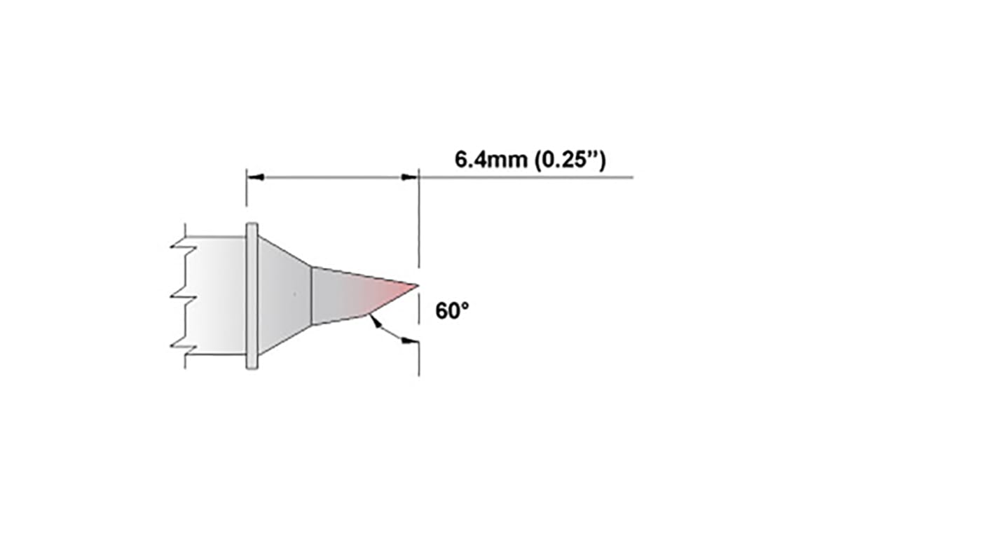 Panne de fer à souder Thermaltronics, Biseau, série M, 1,8 mm