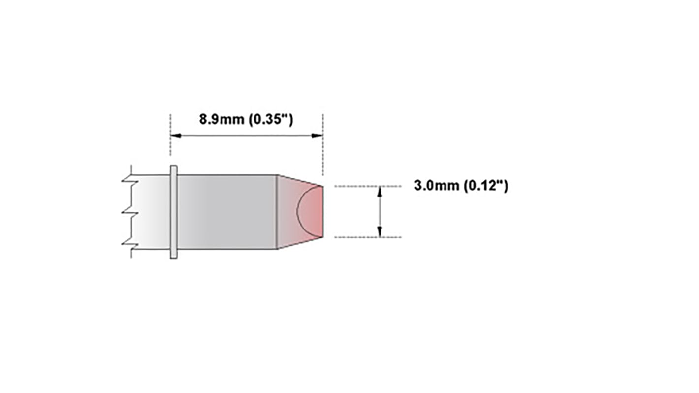 Thermaltronics forrasztópákahegy 3 mm, 90°, Egyenes véső, használható (TMT-9000S-1, TMT-9000S-2)-hoz