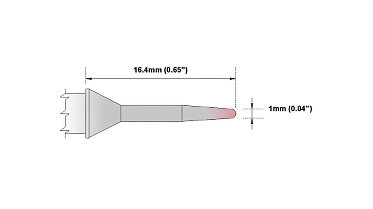 Punta saldatore Thermaltronics, serie M, 1 mm, forma: Affilatura conica