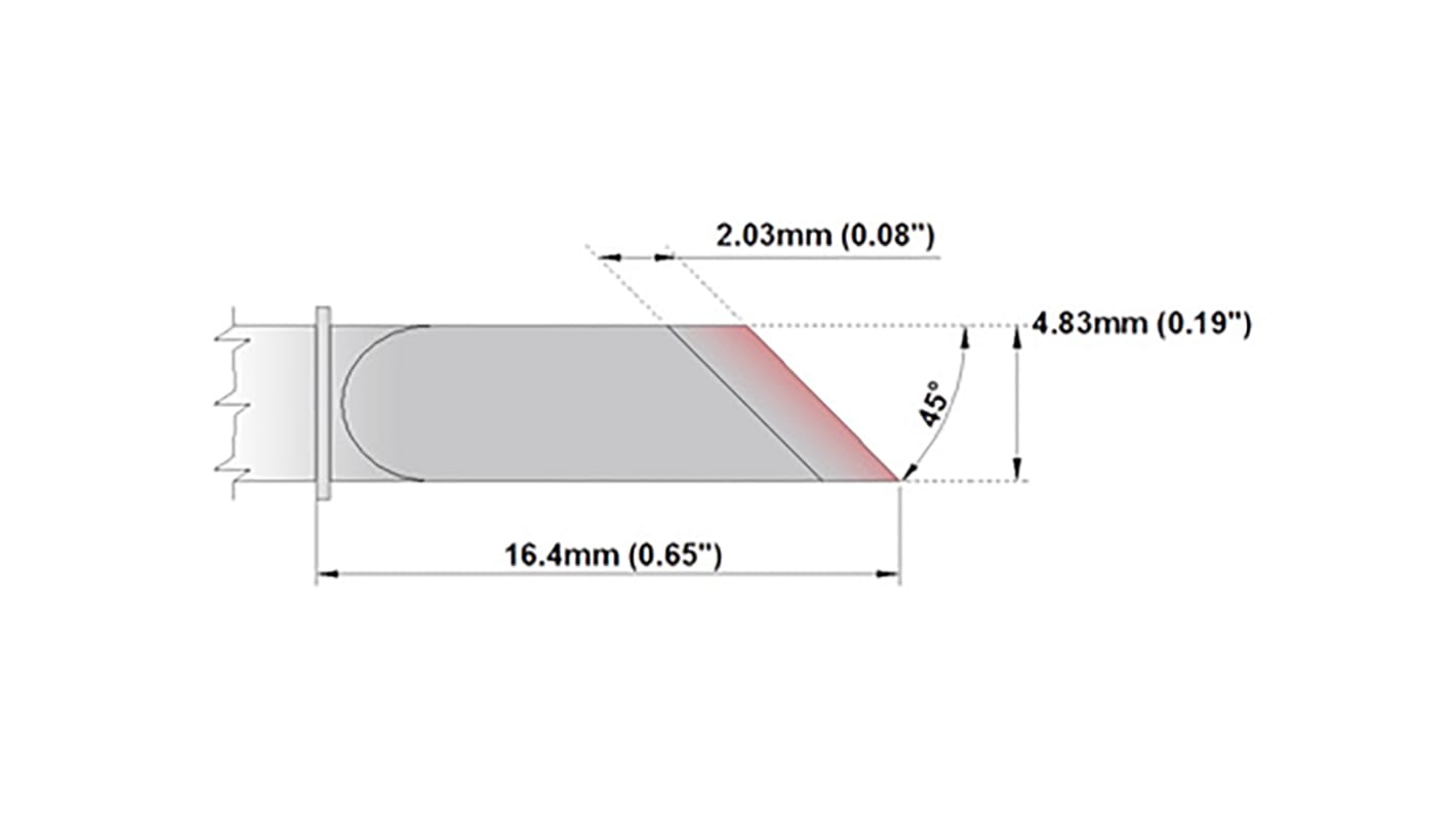 Thermaltronics 4.83 mm Straight Knife Soldering Iron Tip