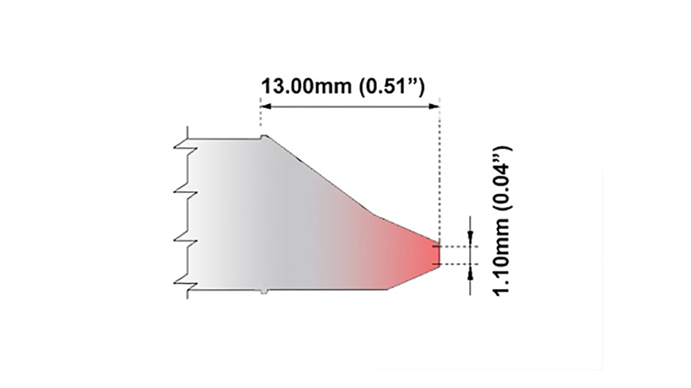 Pointe pour pistolet de dessoudage 1.10mm Thermaltronics M, pour MFR-DSI, MFR-DSX, MFR-SDI Systems et amplificateur ;