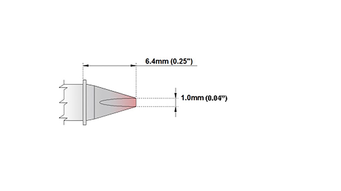 Thermaltronics 1 mm Straight Chisel Soldering Iron Tip