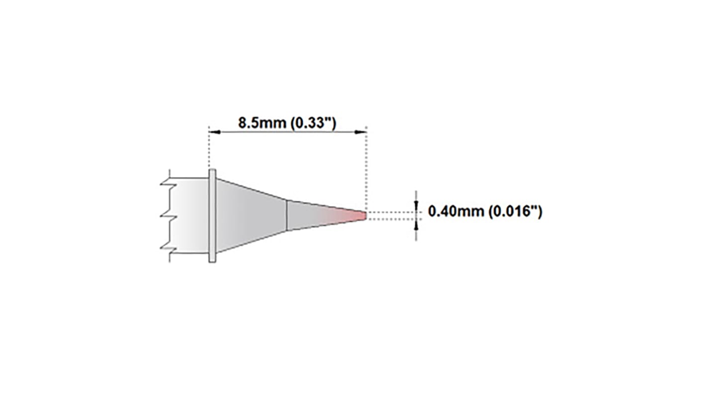 Pájecí hrot 0,4 mm Kuželový ostrý pro TMT-9000S-1, TMT-9000S-2