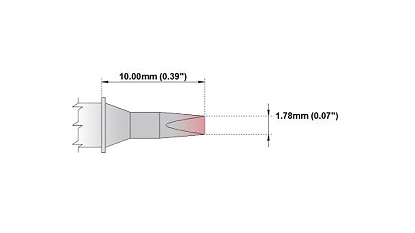 Thermaltronics 1.78 mm Straight Chisel Soldering Iron Tip