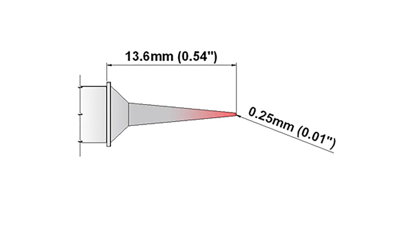 Punta de soldadura tipo Microfino Thermaltronics, serie S, punta de 0,25 mm, para usar con TMT-2000S-SM