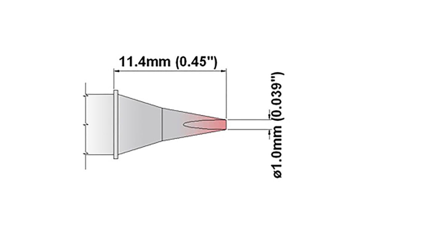 Punta saldatore Thermaltronics, serie S, 1 mm, forma: Scalpello diritto, angolo 30°