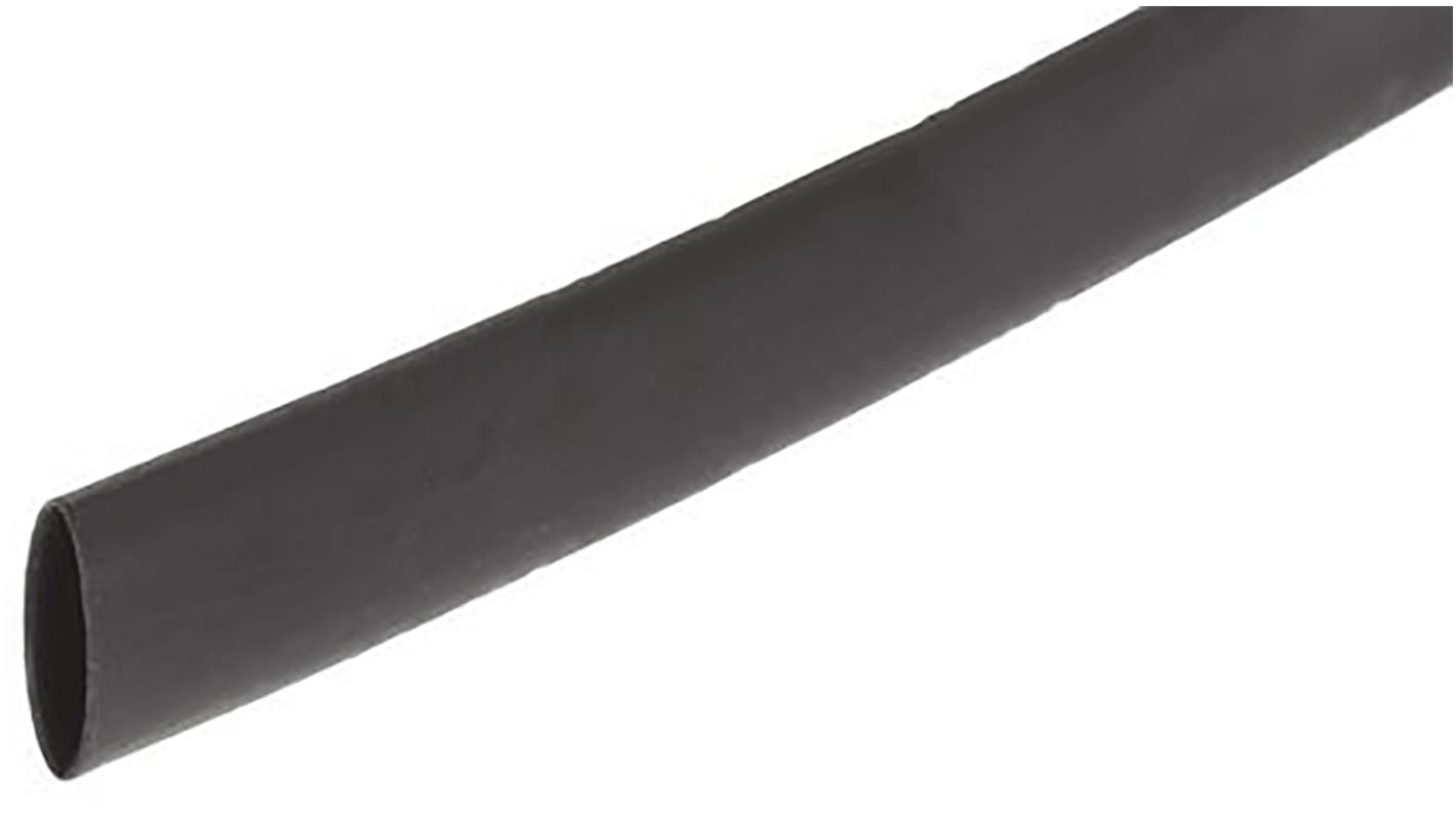 HellermannTyton Adhesive Lined Heat Shrink Tubing, Black 8mm Sleeve Dia. x 1.2m Length 4:1 Ratio, TA42 Series