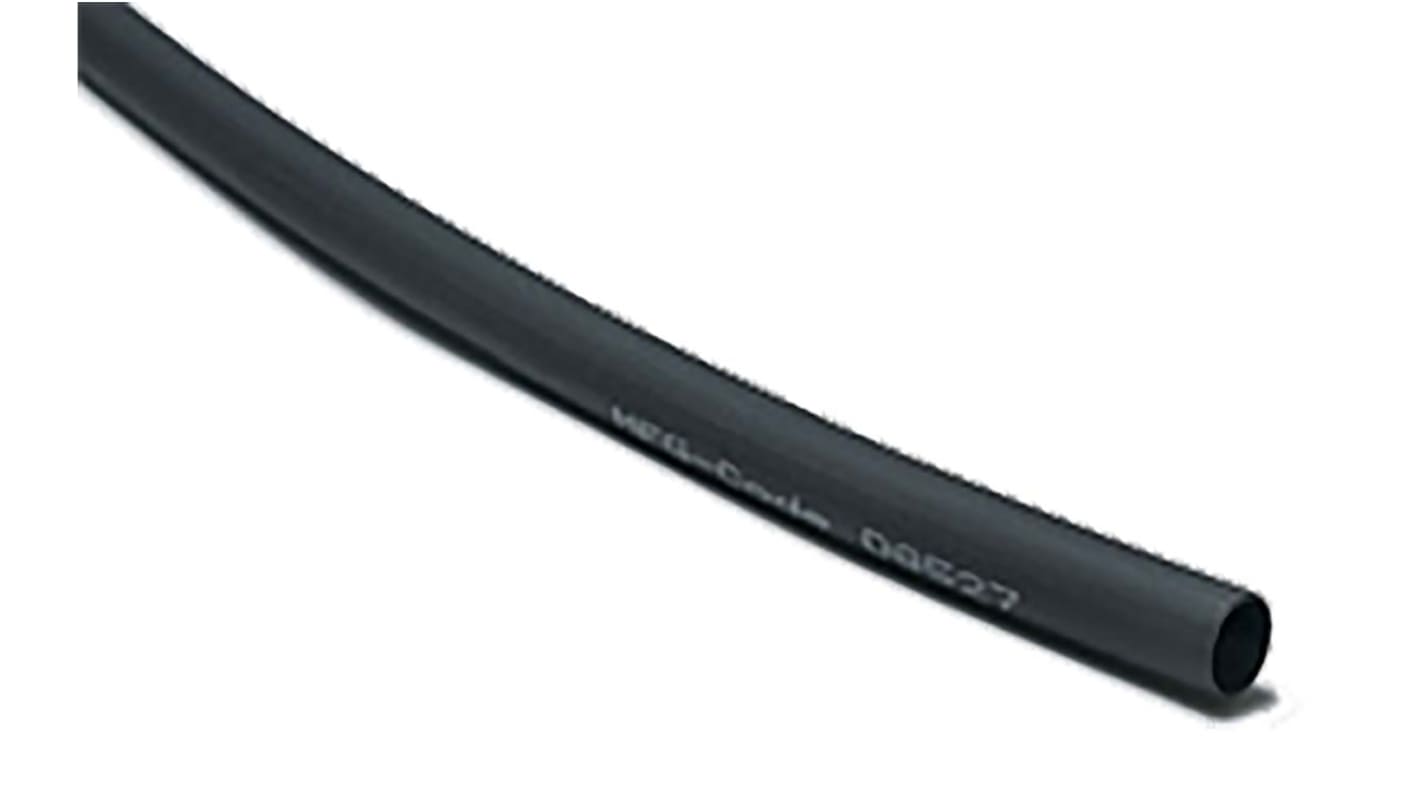 Tubo termorretráctil HellermannTyton de Elastómero Negro, contracción 2:1, Ø 3.2mm, long. 150m