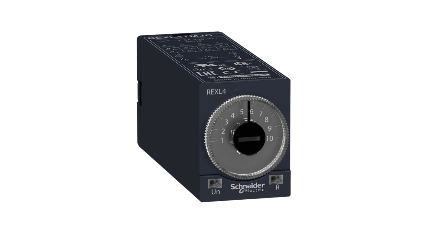 Schneider Electric Harmony Time Series Plug In Timer Relay, 230V ac, 4-Contact, 0.1 s → 100h