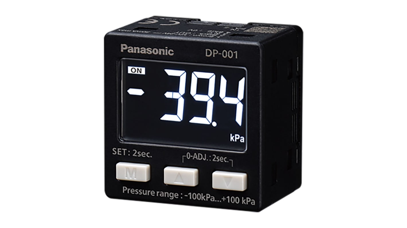 Sensor de presión manométrica Panasonic, -1bar → 1bar, G1/8, 12 → 24 V dc, salida NPN NA/NC, para Aire, gas no