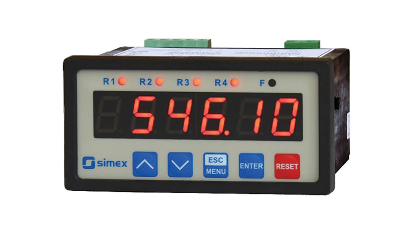 Simex LED Einbaumessgerät für Strom, Spannung H 43mm B 90.5mm 6-Stellen T. 102mm 13 mm, 20 mm Ziffernhöhe