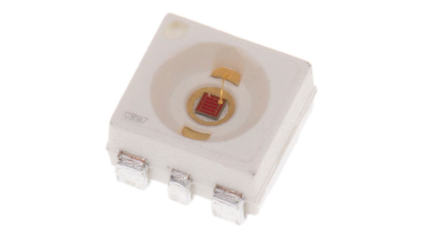 LED, řada: Advanced Power TOPLED Plus 6 pinová barva Žlutá 617 nm 37,8 lm 4,5 → 14 cd 2,5 V 120° ams OSRAM PLCC 6