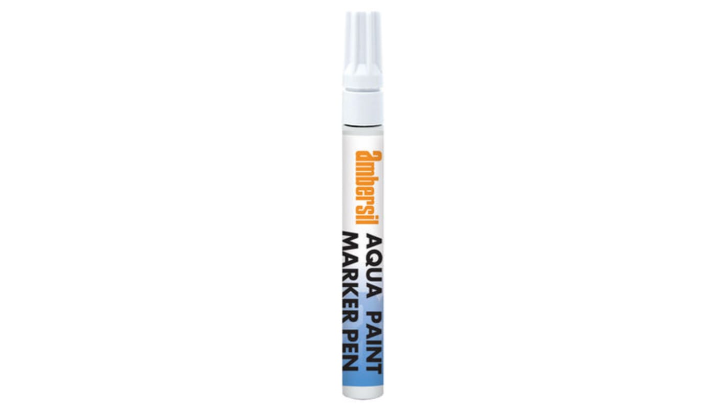 Ambersil White 4.5mm Medium Tip Paint Marker Pen for use with Glass, Metal, Plastic