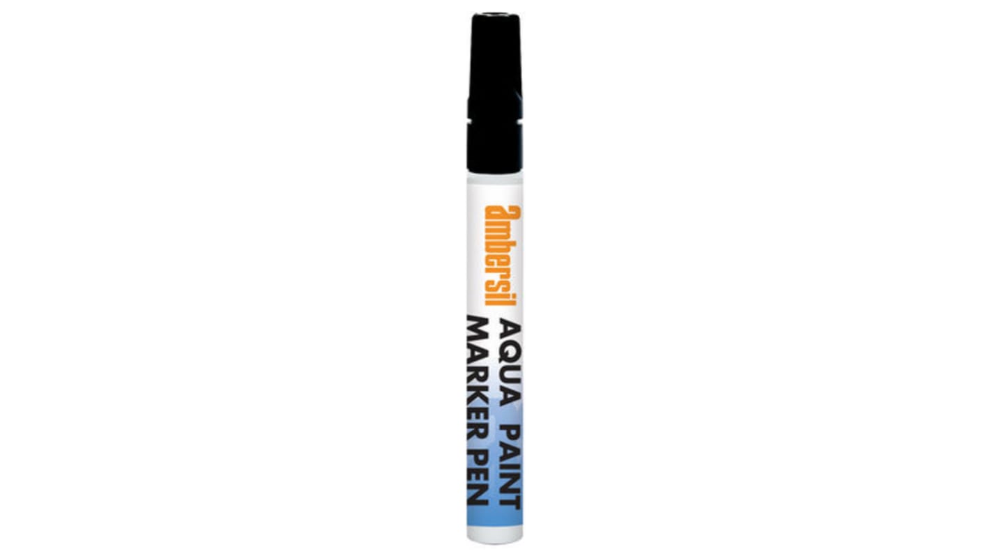 32494AB Ambersil Black 4.5mm Medium Tip Paint Marker Pen for use with Glass, Metal, Plastic RS