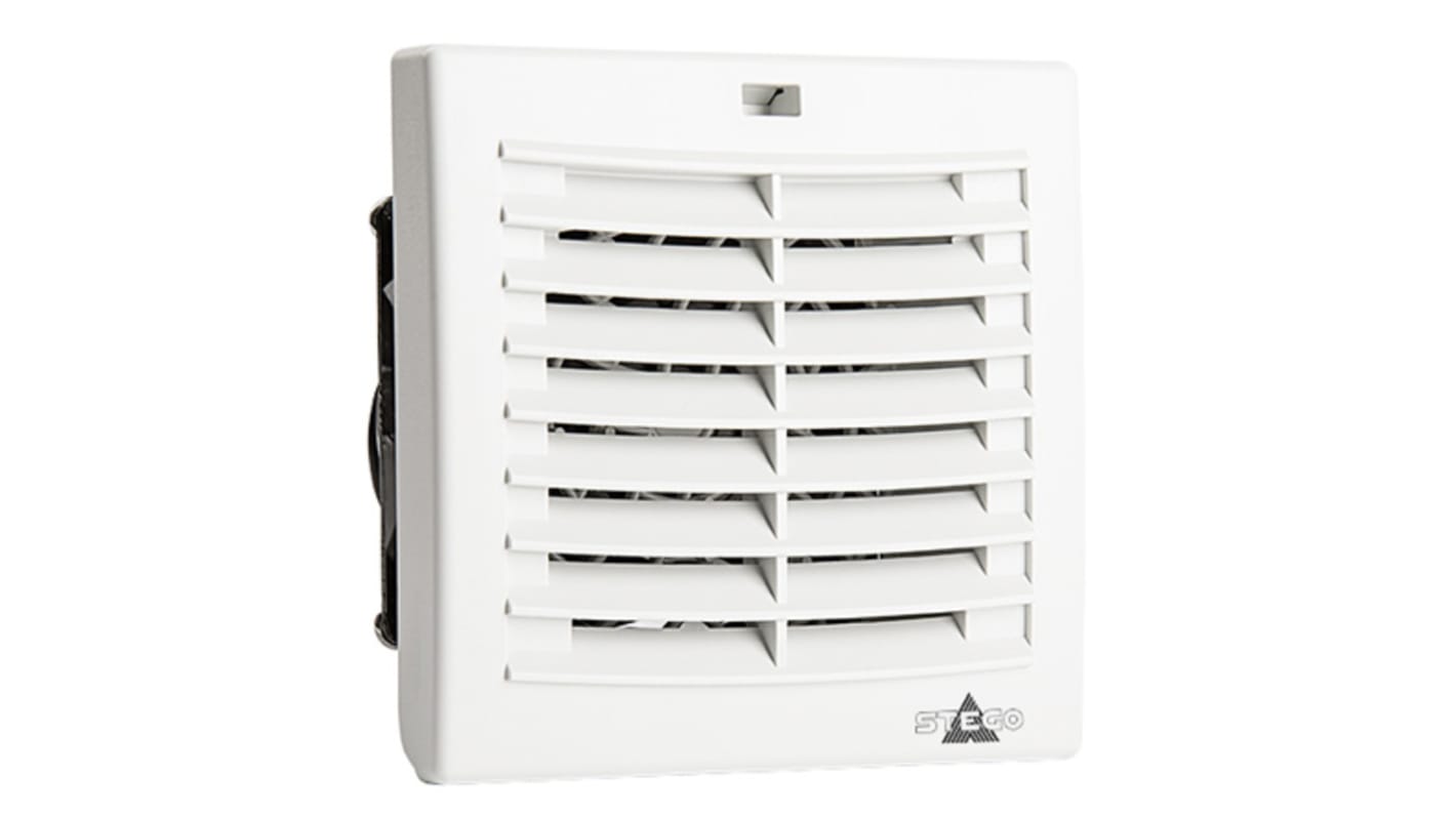 Ventilador con filtro STEGO de 120 x 120mm, alim. 115 V ac, 11W, caudal filtrado 16m³/h, 43 dB(A)dB(A), IP54