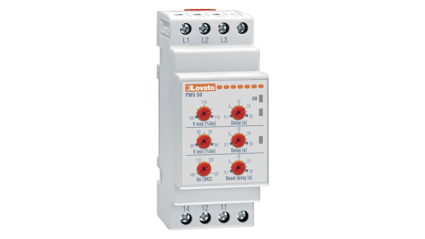 Lovato Voltage Monitoring Relay, 3 Phase, SPDT, 208 → 240V ac, DIN Rail