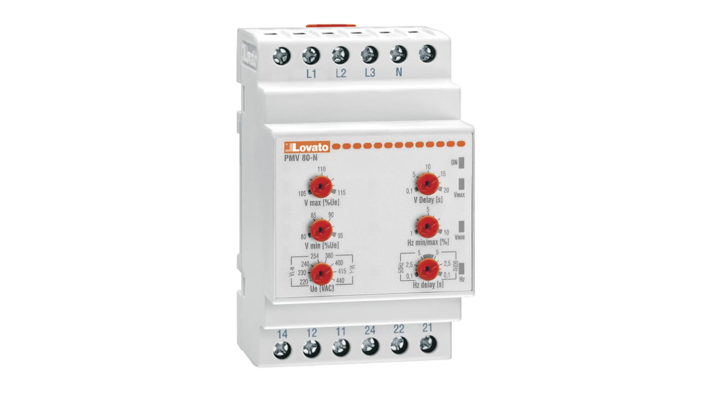 Lovato Voltage Monitoring Relay, SPDT, Maximum of 400V ac, DIN Rail