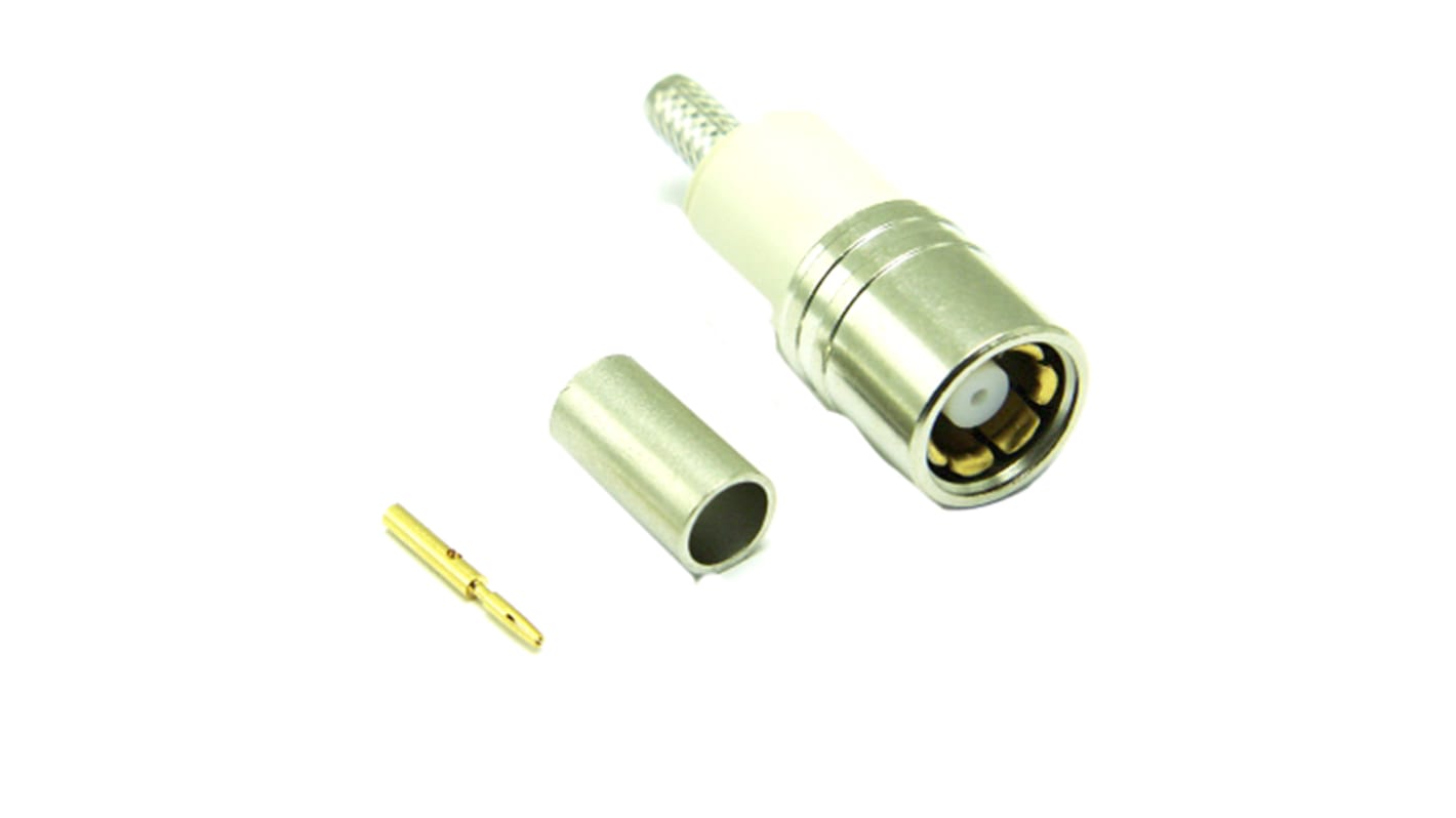 Connettore coassiale Ad angolo retto Interface Connectors, Femmina, 75Ω, Montaggio su cavo