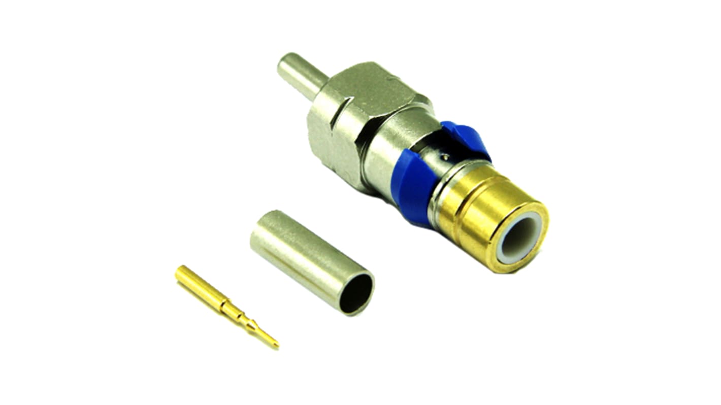 Interface Connectors, Plug Cable Mount Type 43 Connector, 75Ω, Crimp Termination, Straight Body
