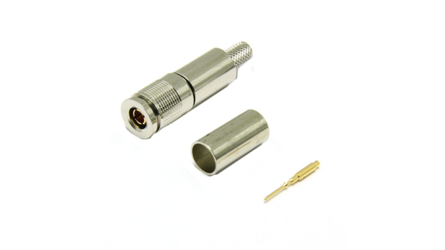 Interface Connectors, Plug Cable Mount BT54 Connector, 75Ω, Crimp Termination, Straight Body