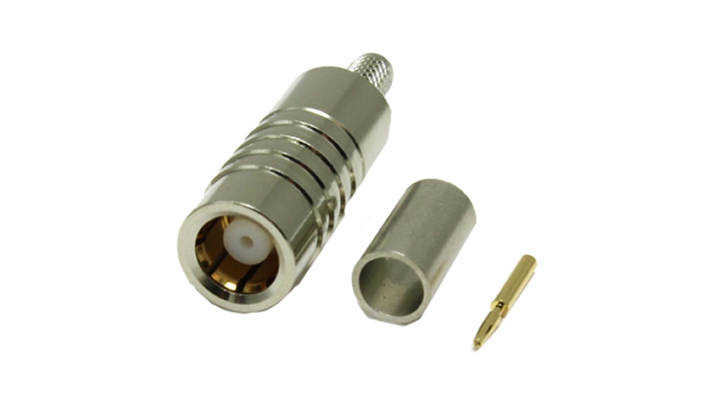 Interface Connectors, jack Cable Mount SSMZ Connector, 75Ω, Crimp Termination, Straight Body