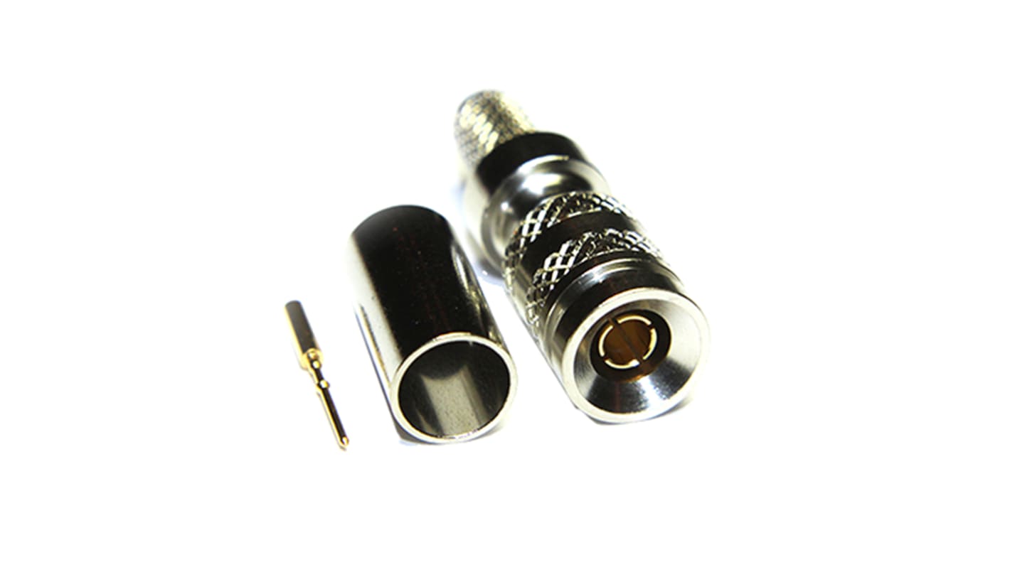 COAX Connectors, Plug Cable Mount 1.0/2.3 Connector, 75Ω, Crimp Termination, Straight Body