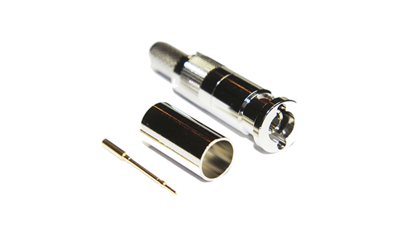 COAX Connectors, Plug Cable Mount Micro BNC Connector, 75Ω, Crimp Termination, Straight Body