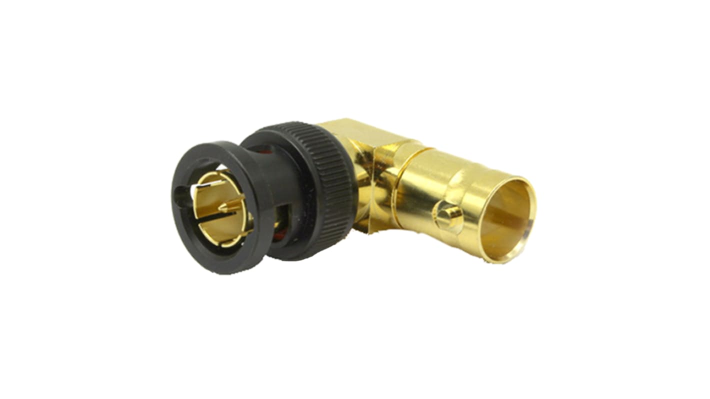 Adapter, BNC - BNC, 75Ω, Weiblich - Male, gewinkelt, 6GHz