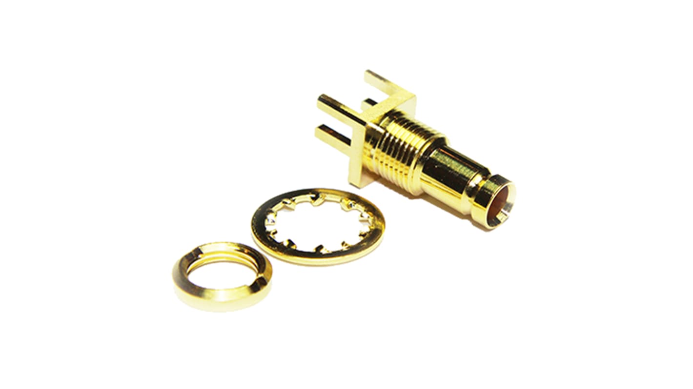 Connettore coassiale Ad angolo retto COAX Connectors, Femmina, 75Ω, Montaggio PCB