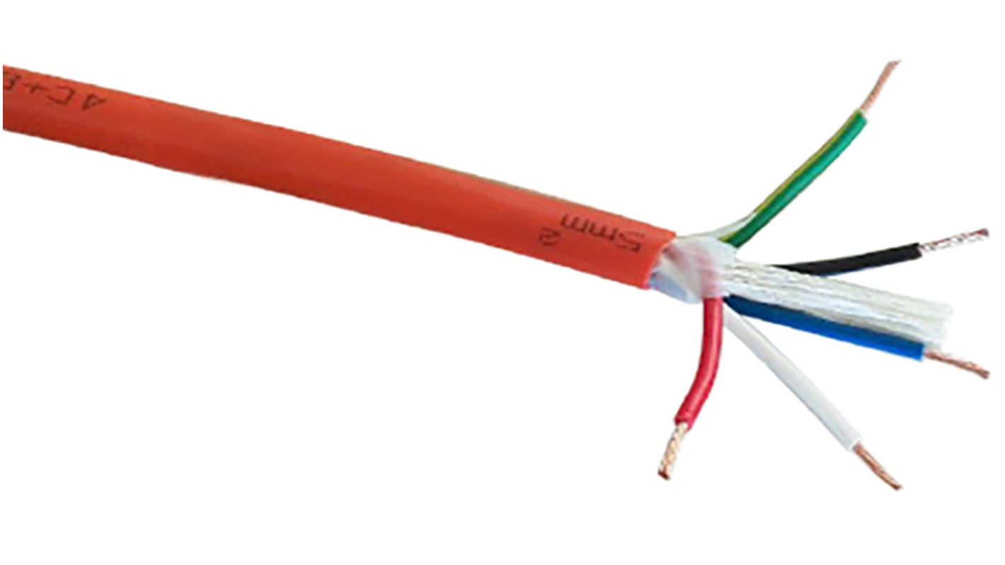 RS PRO 4 Core Power Cable, 4 mm², Orange PVC Sheath, 1 kV, 600 V