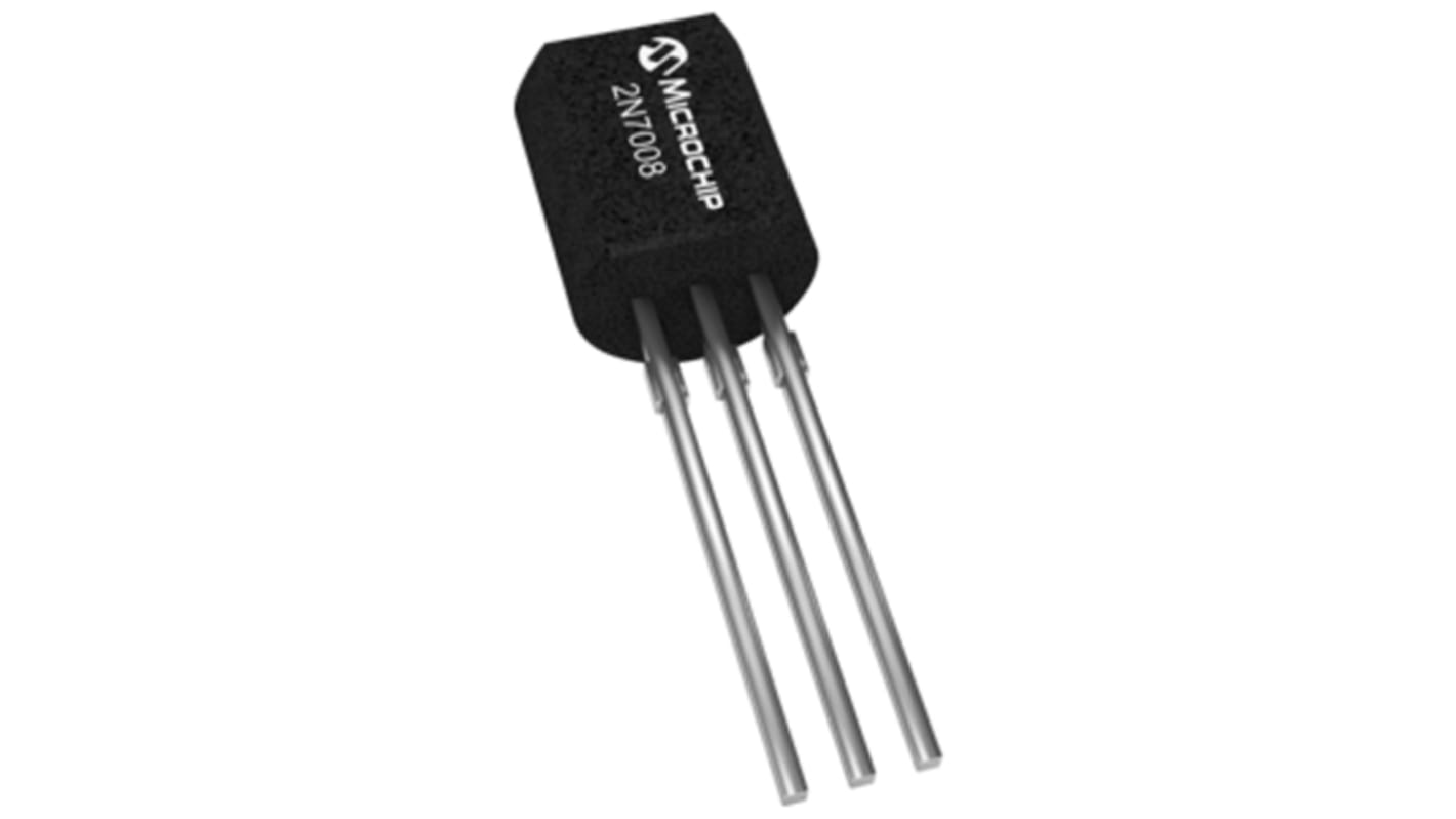 Microchip 2N7008-G N-Kanal, THT MOSFET 60 V / 230 mA 1 W, 3-Pin TO-92
