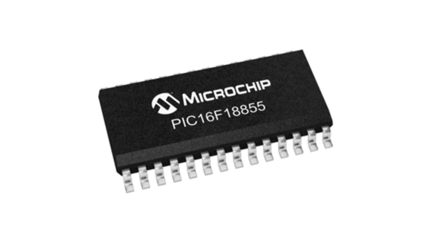 Microcontrolador Microchip PIC16F18855-I/SO, núcleo PIC de 8bit, RAM 1,024 kB, 32MHZ, SOIC de 28 pines