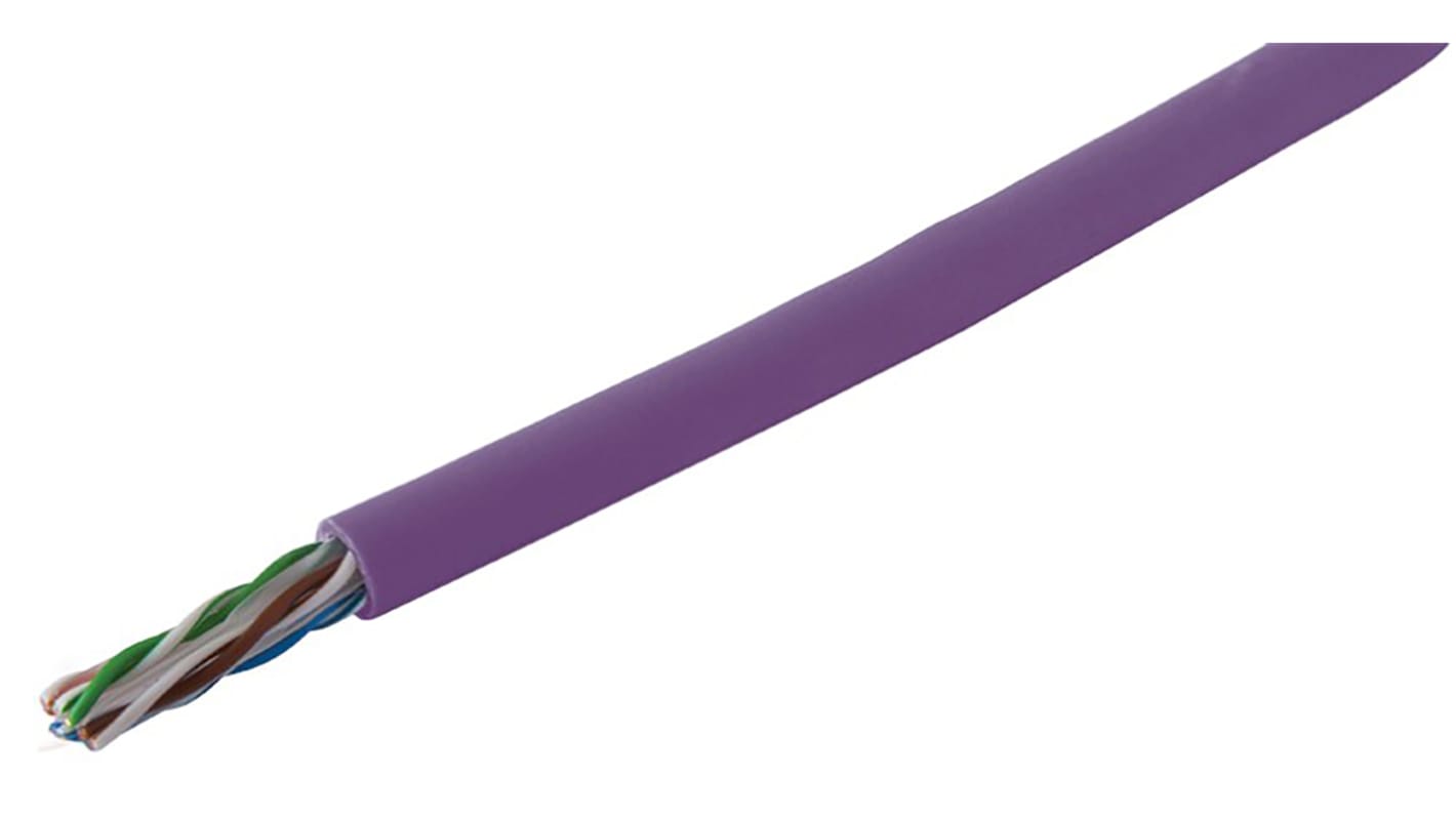 RS PRO Cat5e Ethernet Cable, U/UTP, Purple PVC Sheath, 305m, Low Smoke Zero Halogen (LSZH)