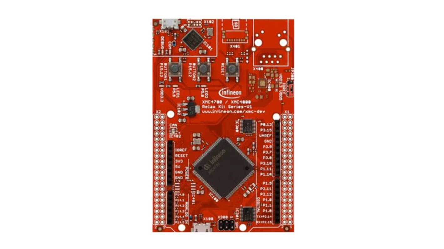 Vývojová sada mikrokontroléru, XMC4700, XMC, Vyhodnocovací deska, MCU, ARM Cortex M4, Relax Kit for 5V Shields, V1,