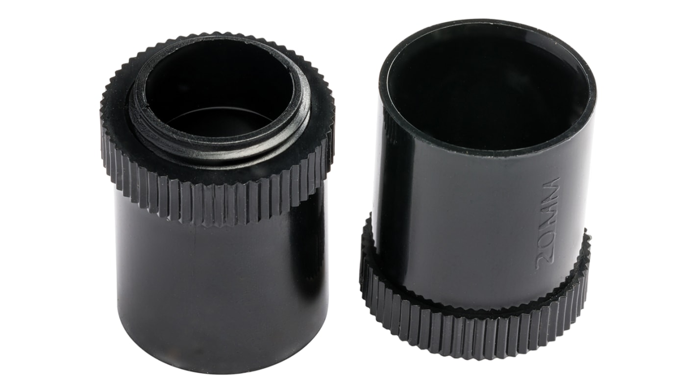 Fijación de Conducto para Cable RS PRO, Adaptador de PVC Negro, tamaño nom. 25 (Dia.)mm