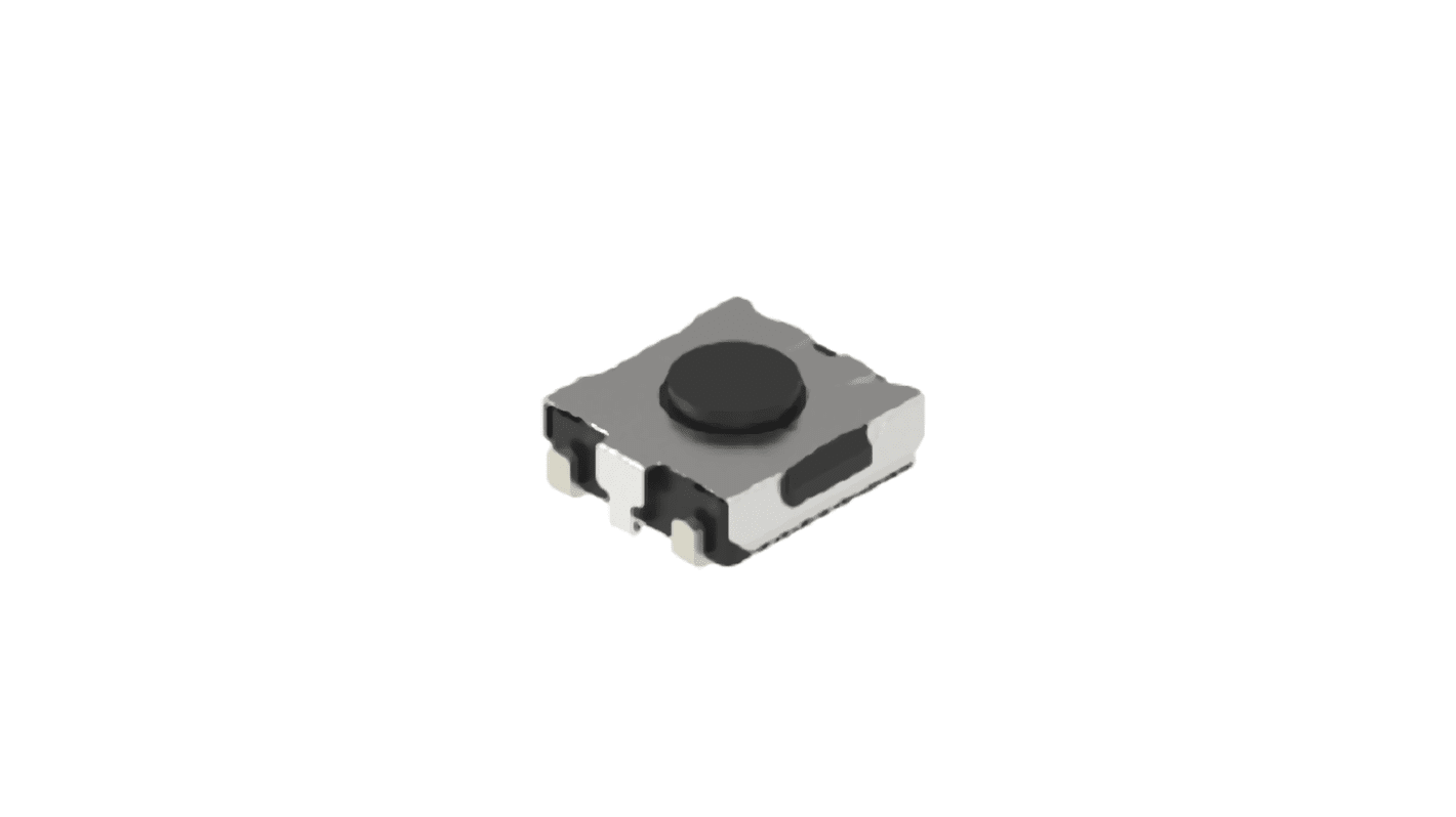 Black Button Tactile Switch, SPST 50 mA 0.5mm Surface Mount