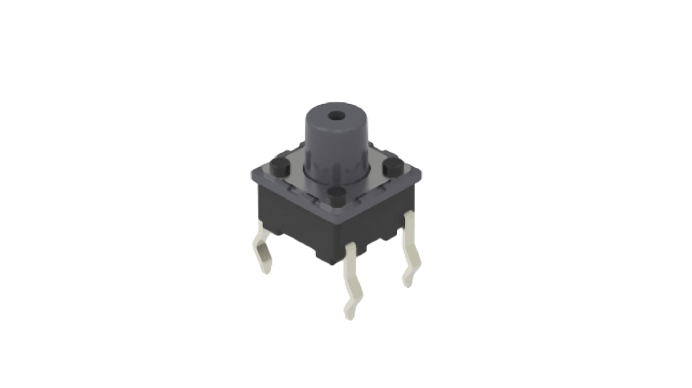 Grey Button Tactile Switch, SPST 50 mA 3.3mm Snap-In