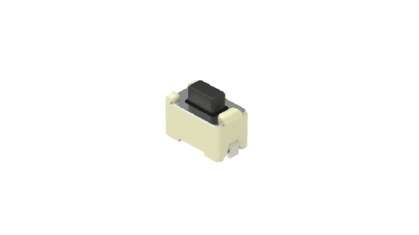 Alps Alpine Black Button Tactile Switch, SPST 50 mA 1.5mm Surface Mount