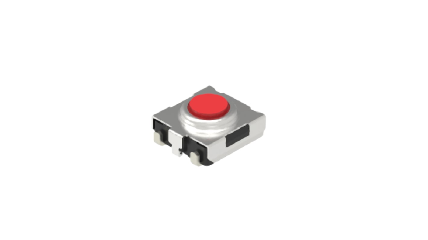 Red Button Tactile Switch, SPST 50 mA 1.05mm Surface Mount