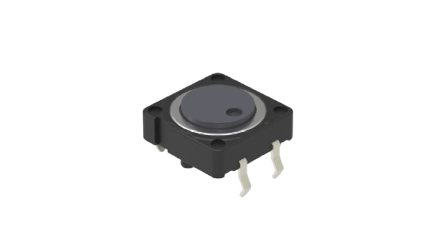 Alps Alpine Grey Cap Tactile Switch, SPST 50 mA 0.8mm Snap-In