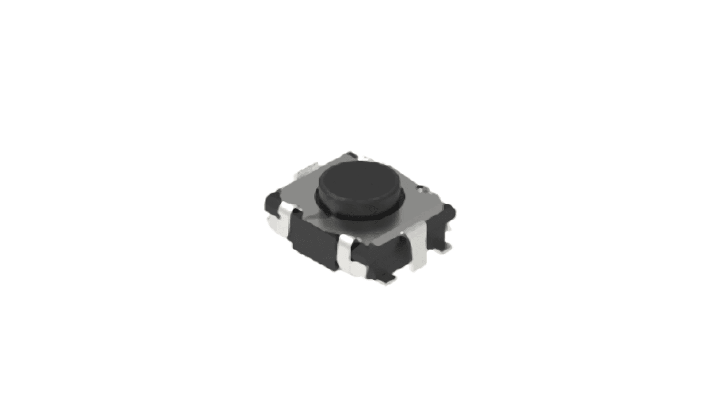 Black Button Tactile Switch, SPST 50 mA 0.4mm Surface Mount