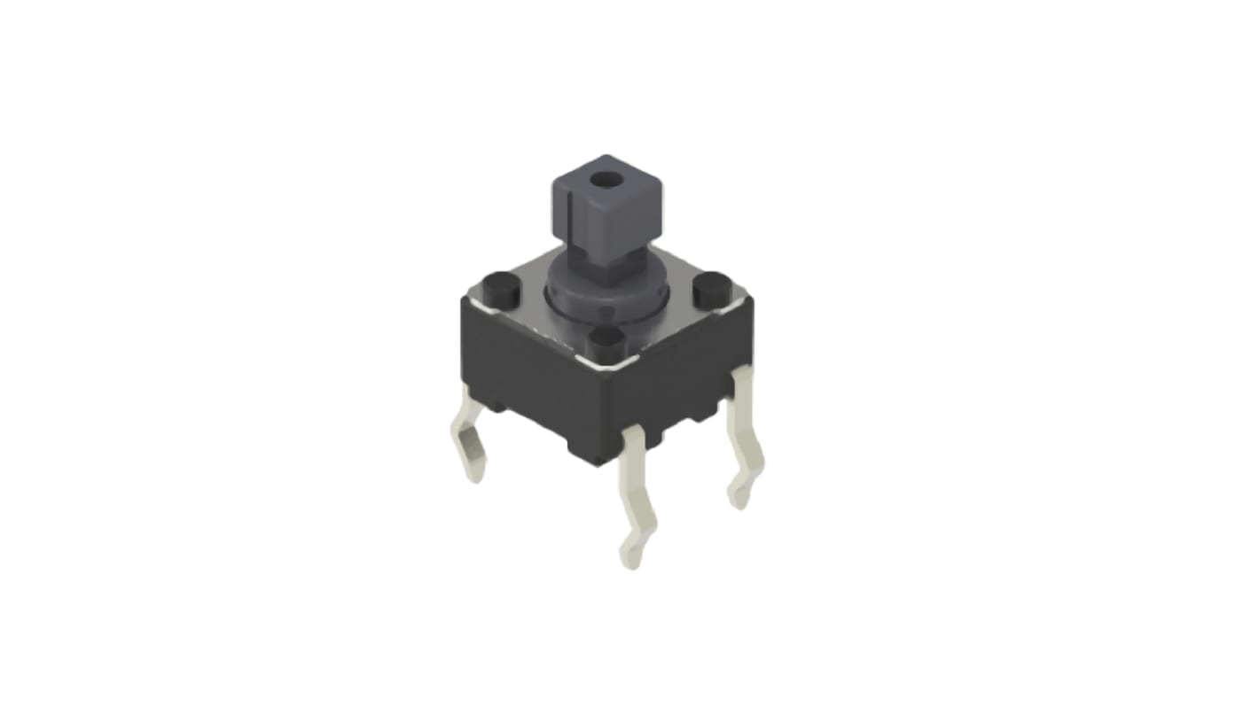 Grey Cap Tactile Switch, SPST 50 mA 3.8mm Snap-In