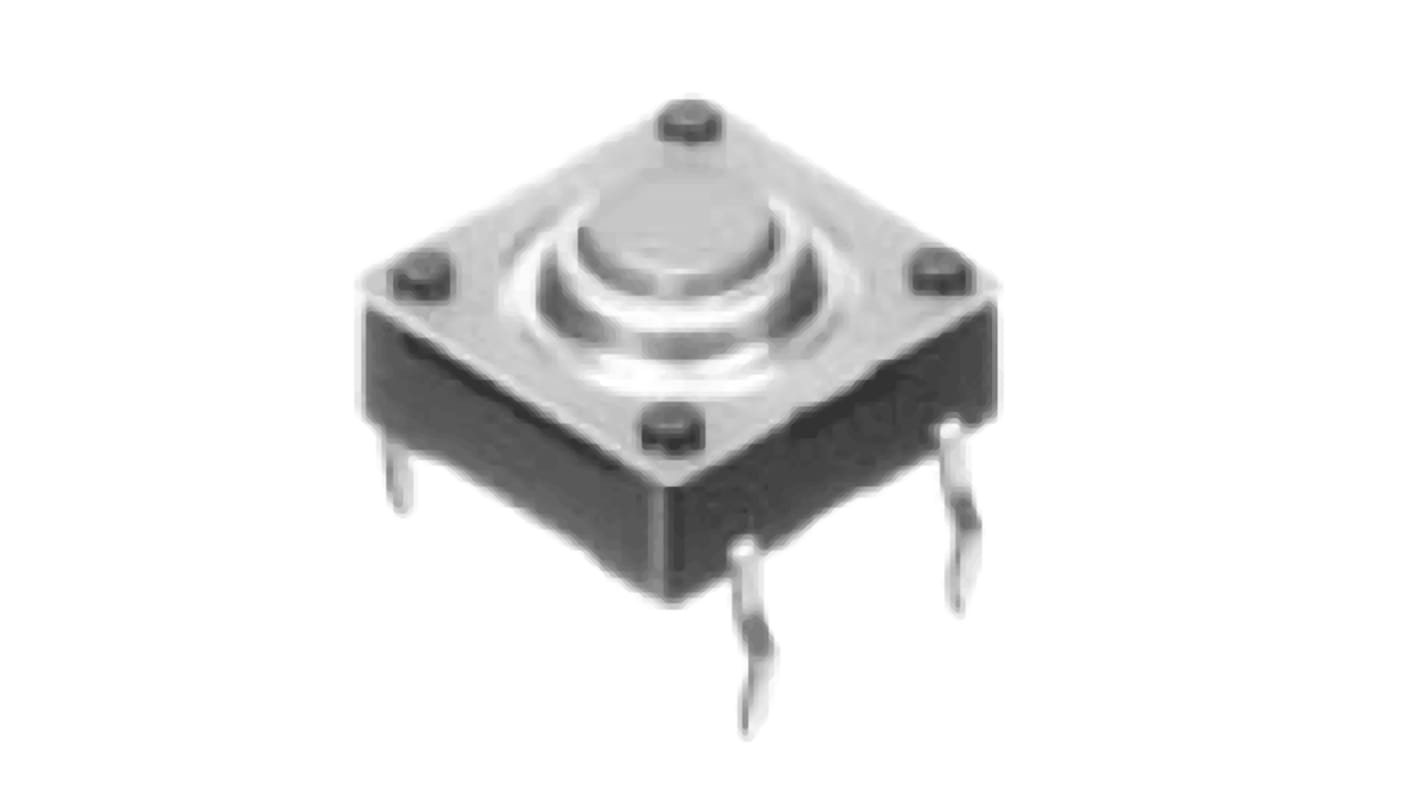 Grey Button Tactile Switch, SPST 50 mA 0.85mm Snap-In